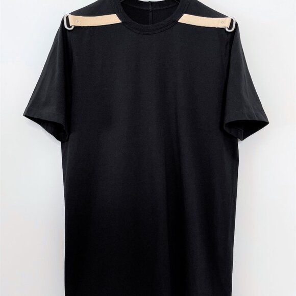 Rick Owens - Rare Shoulder Detail Black Cotton Level T Shirt FW19 Larry - Picture 2 of 10